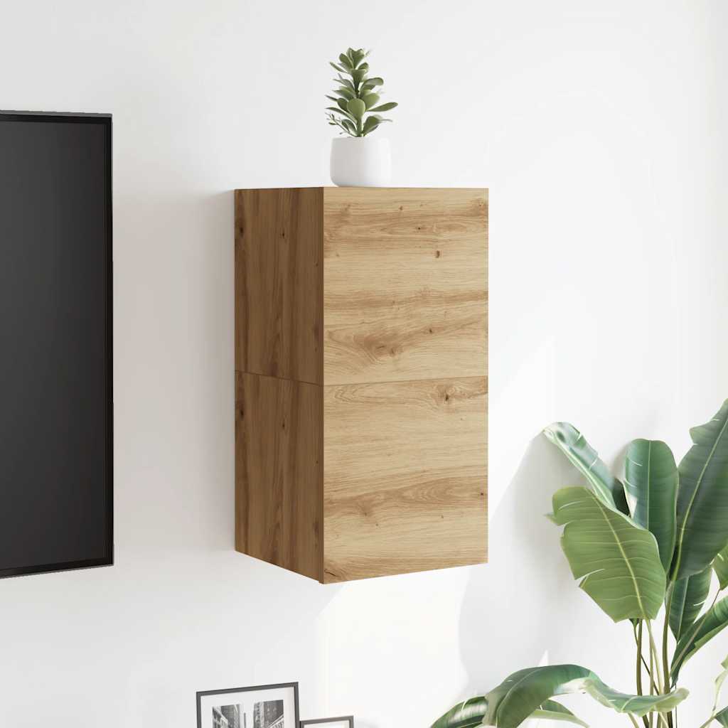 2 Piece Wall-mounted TV Cabinet Set Artisan Oak 30,5x30x30 cm
