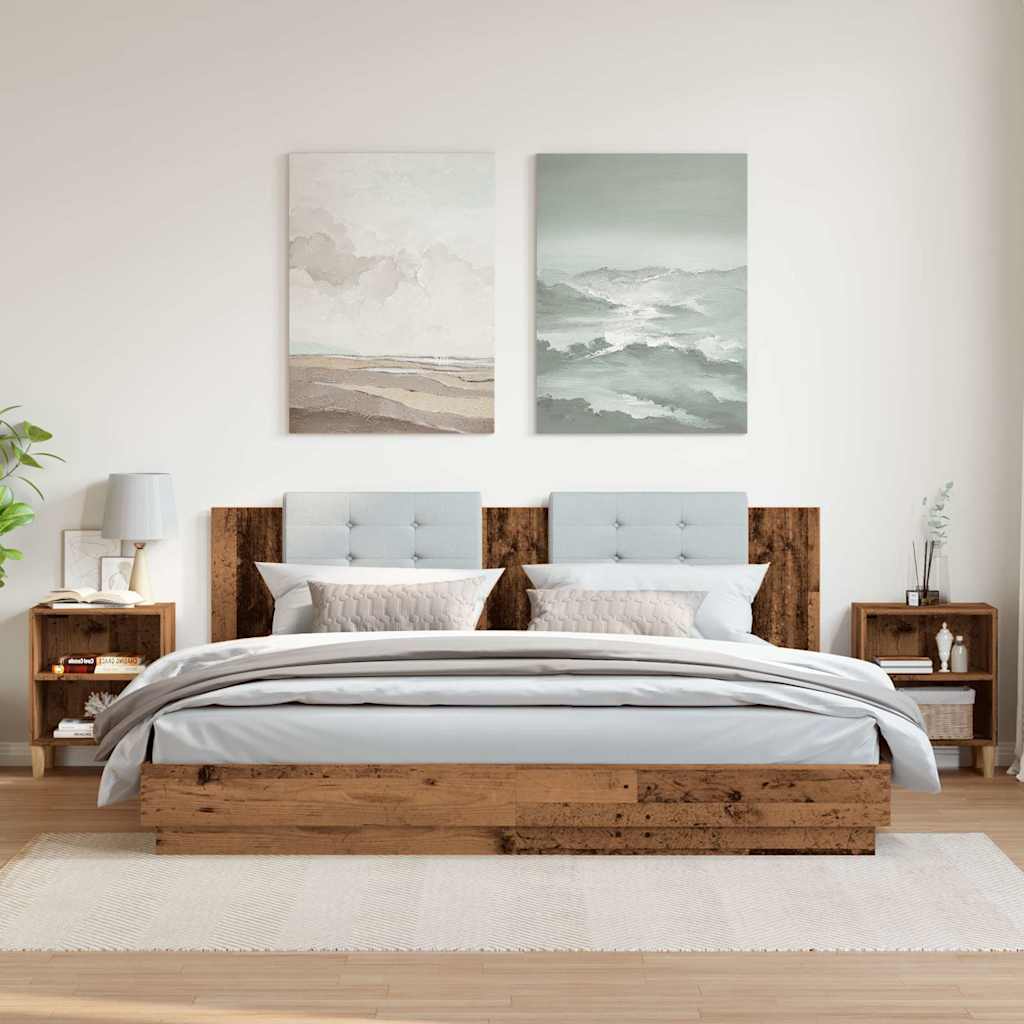 vidaXL Bedside Cabinets 2 pcs Old Wood 40x30x50 cm Engineered Wood