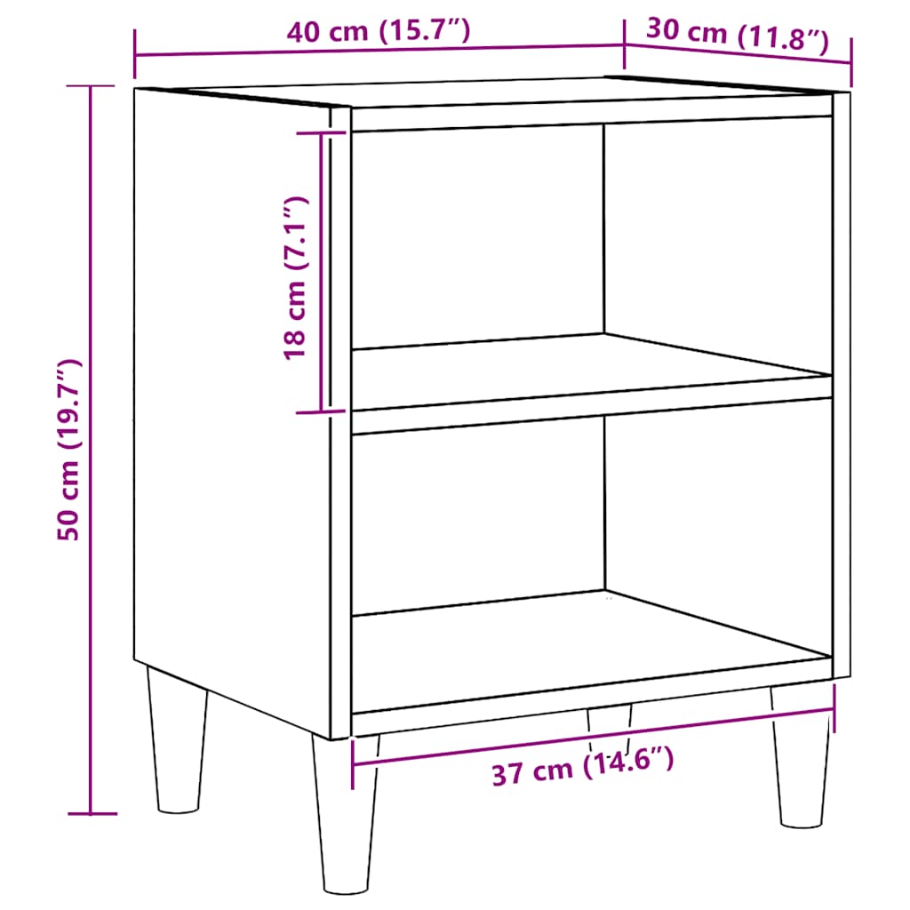Bedside Cabinets 2 pcs Artisan Oak 40x30x50 cm Engineered Wood