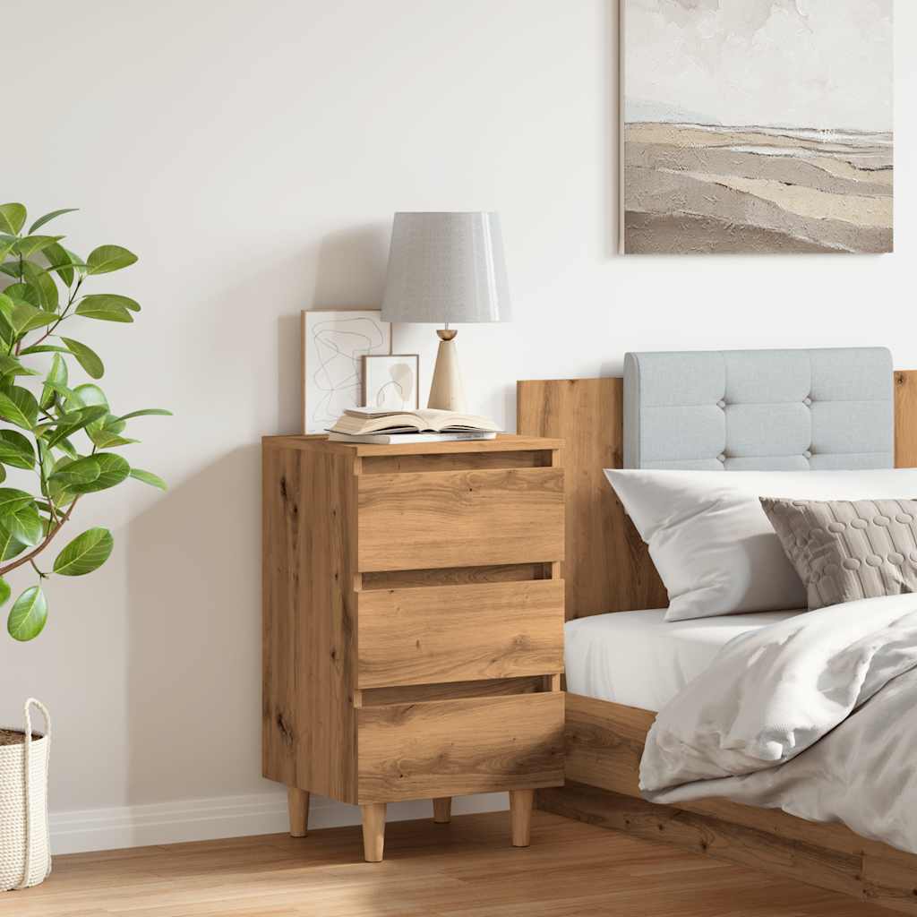 vidaXL Bedside Cabinet Artisan Oak 40x35x69 cm Engineered Wood