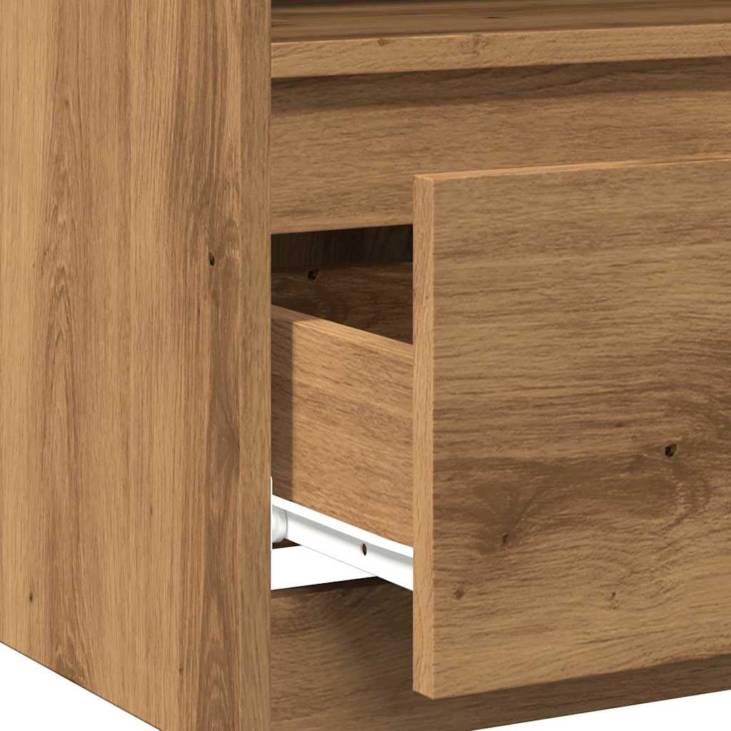 vidaXL Bedside Cabinet Artisan Oak 40x40x50 cm Engineered Wood