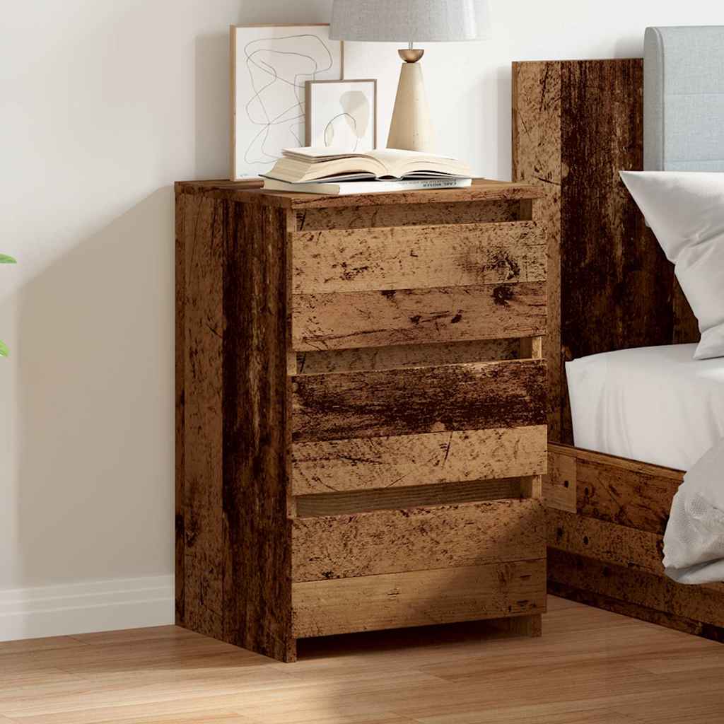 vidaXL Bedside Cabinet Old Wood 40x35x62.5 cm Engineered Wood
