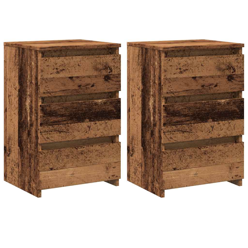 vidaXL Bedside Cabinets 2 pcs Old Wood 40x35x62.5 cm Engineered Wood