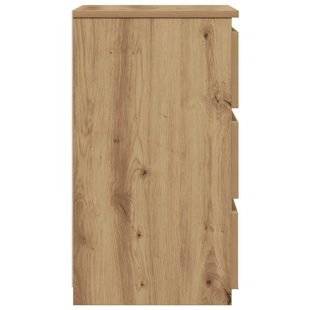 vidaXL Bedside Cabinet Artisan Oak 40x35x62.5 cm Engineered Wood