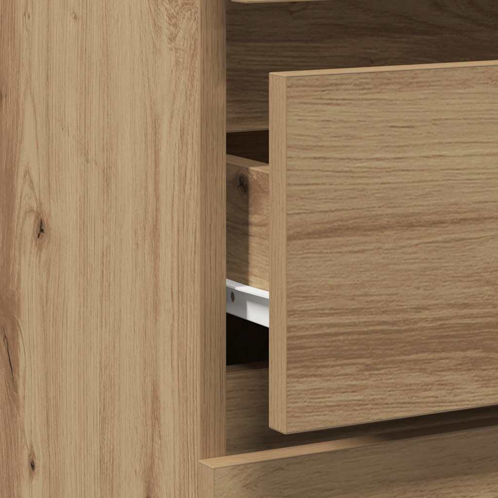 vidaXL Bedside Cabinet Artisan Oak 40x35x62.5 cm Engineered Wood