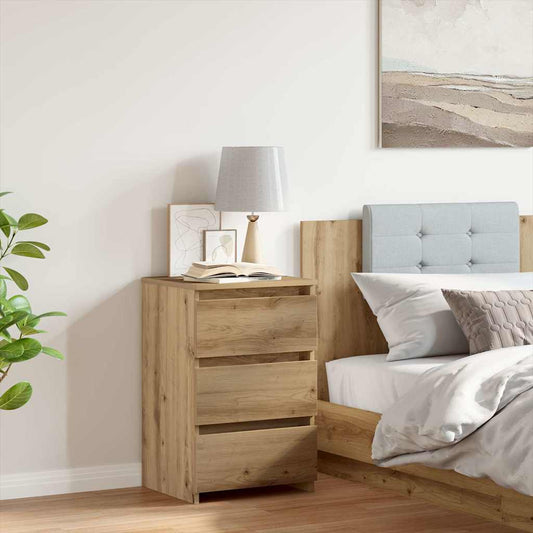 vidaXL Bedside Cabinet Artisan Oak 40x35x62.5 cm Engineered Wood