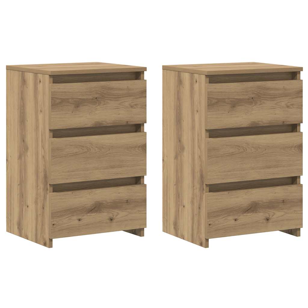 Bedside Cabinets 2 pcs Artisan Oak 40x35x62.5cm Engineered Wood