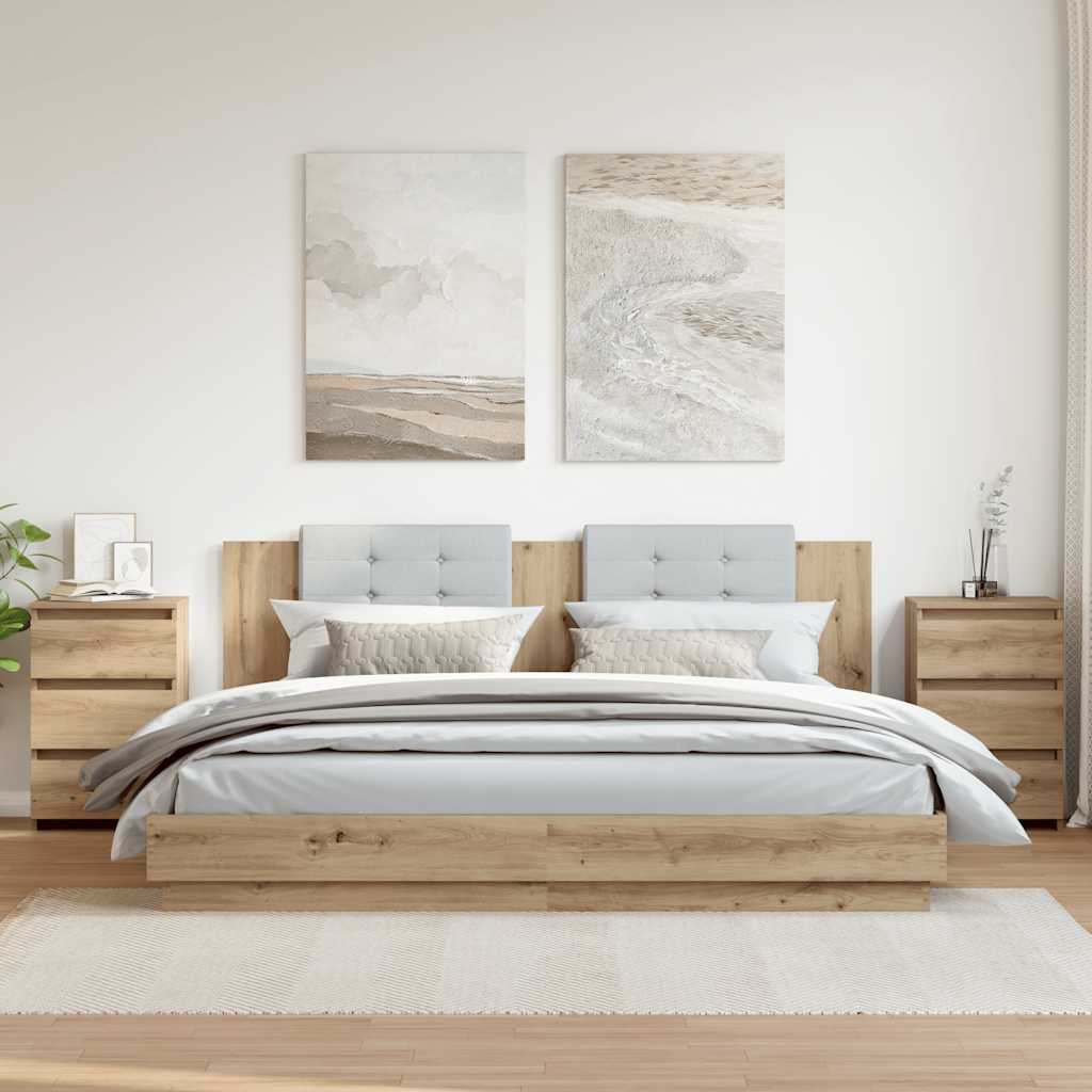 Bedside Cabinets 2 pcs Artisan Oak 40x35x62.5cm Engineered Wood