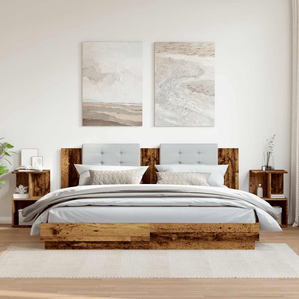 vidaXL Bedside Cabinets 2 pcs Old Wood 35x35x55 cm Engineered Wood