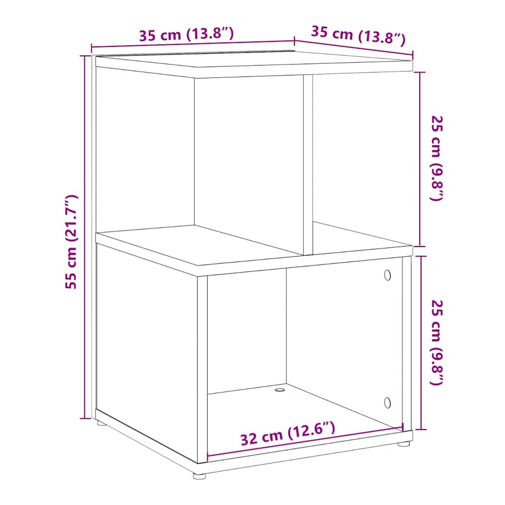 vidaXL Bedside Cabinet Artisan Oak 35x35x55 cm Engineered Wood