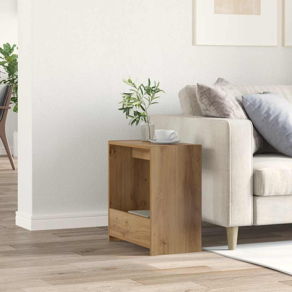 Side Table Artisan Oak 50x26x50 cm Engineered Wood