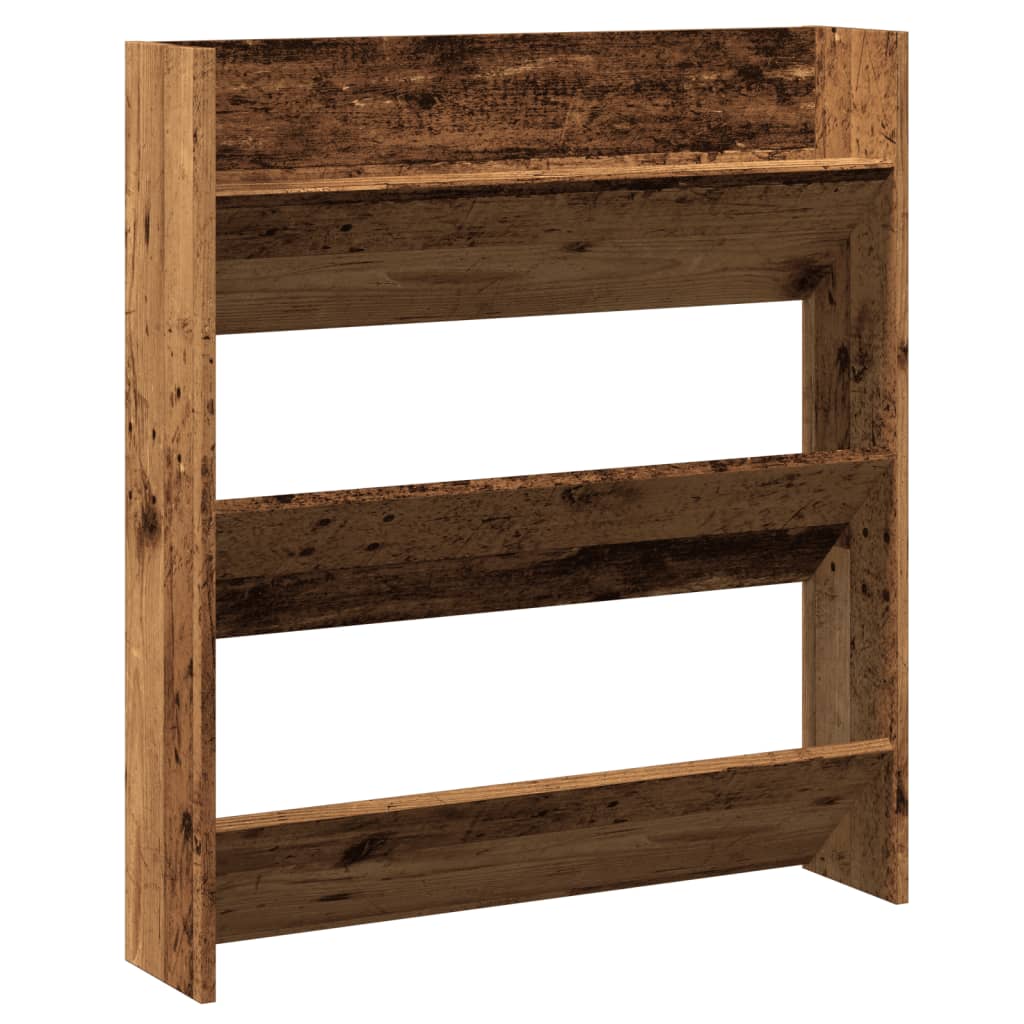 vidaXL Wall Shoe Cabinet Old Wood 80x18x90 cm Engineered Wood