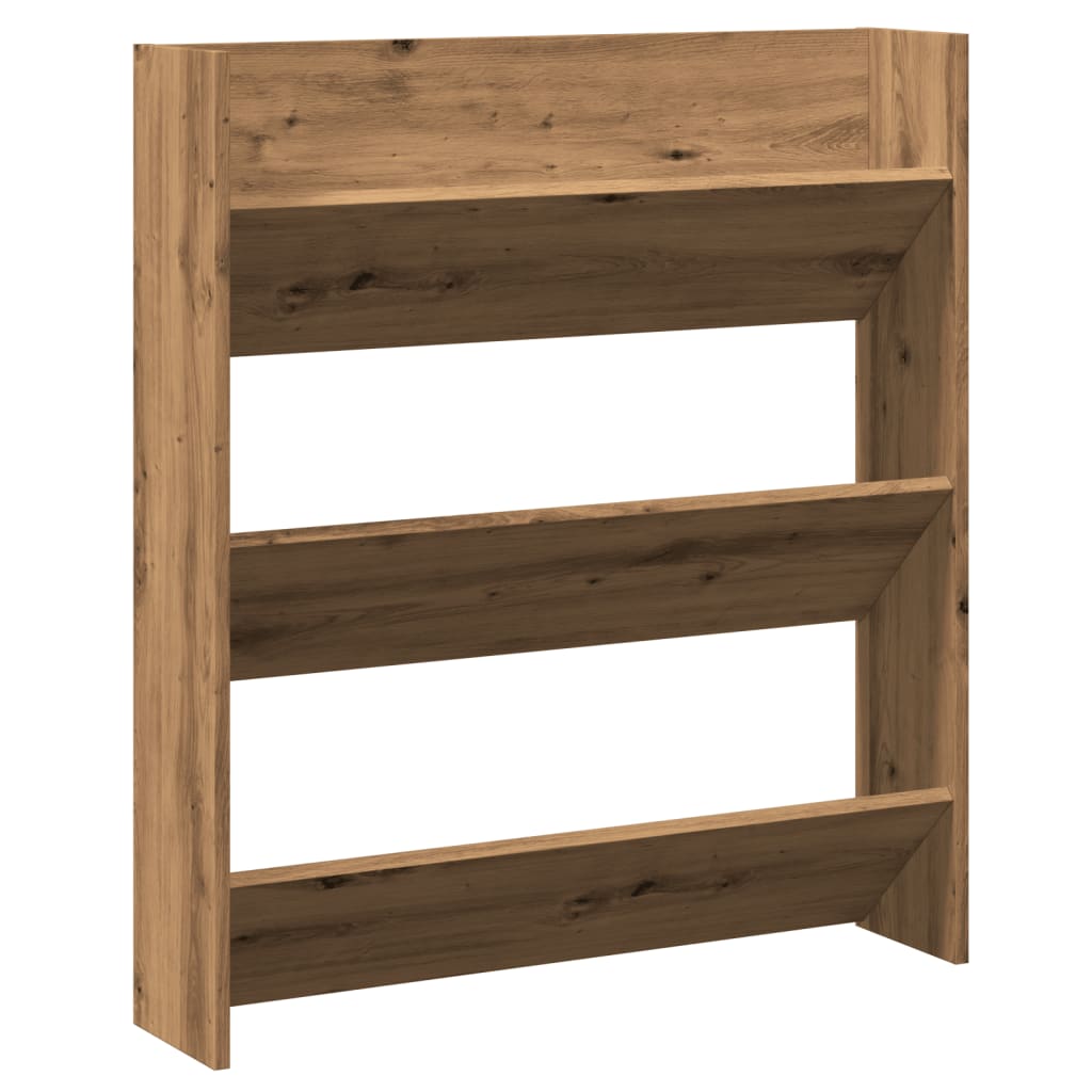 vidaXL Wall Shoe Cabinet Artisan Oak 80x18x90 cm Engineered Wood