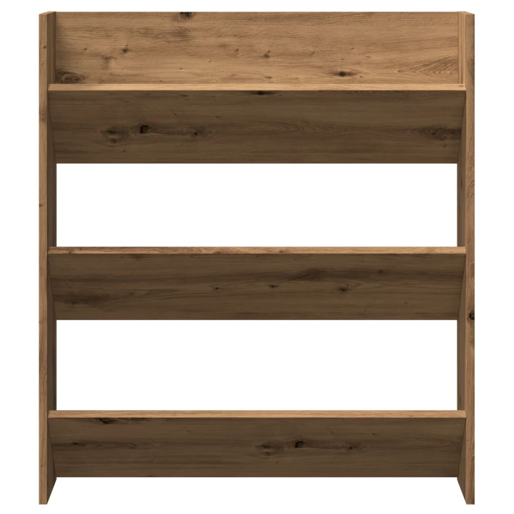 vidaXL Wall Shoe Cabinet Artisan Oak 80x18x90 cm Engineered Wood