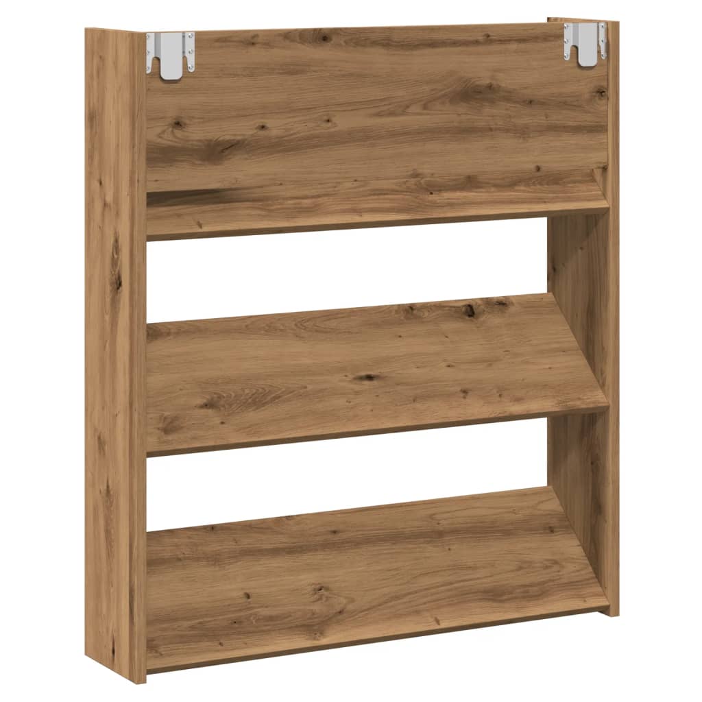 vidaXL Wall Shoe Cabinet Artisan Oak 80x18x90 cm Engineered Wood