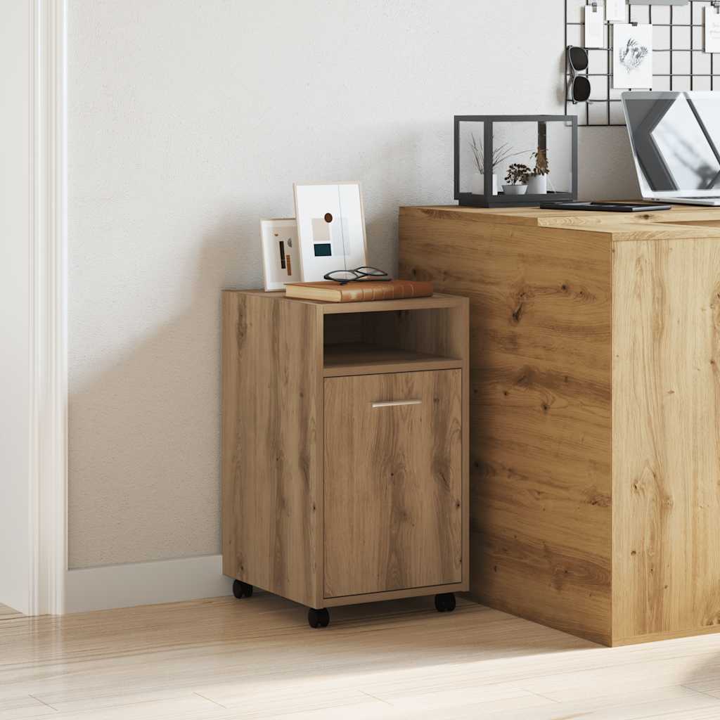 Cabinet with Wheels Artisan Oak 33x38x60 cm Engineered Wood