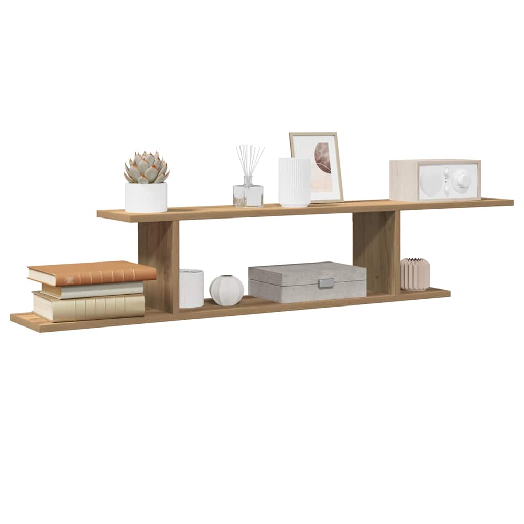 Wall-Mounted TV Shelf Artisan Oak 125x18x23 cm Engineered Wood