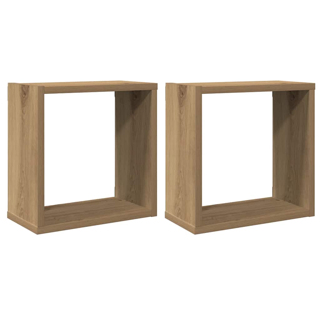 Wall Cube Shelves 2 pcs Artisan Oak 30x15x30 cm Engineered Wood