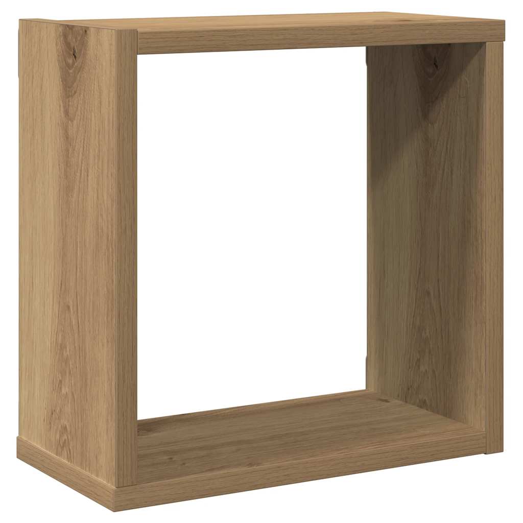 Wall Cube Shelves 2 pcs Artisan Oak 30x15x30 cm Engineered Wood