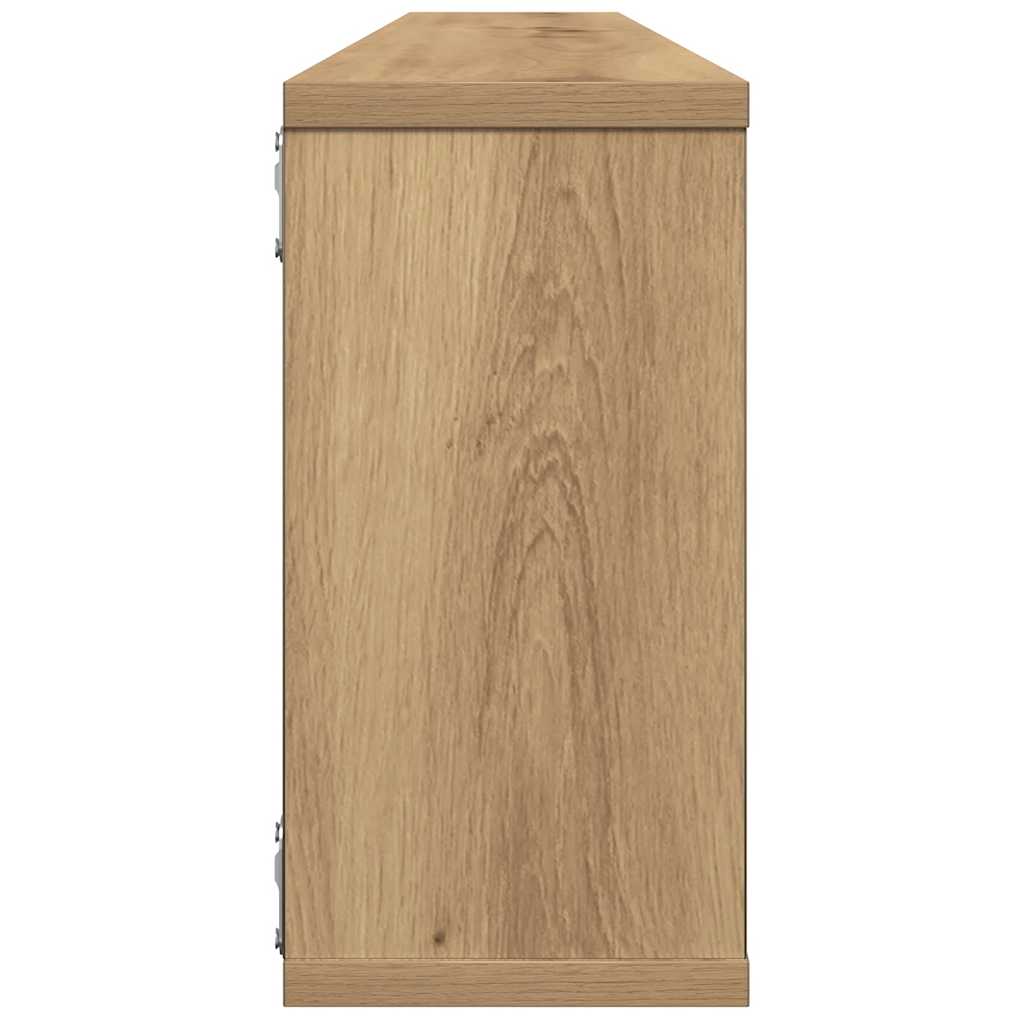Wall Cube Shelves 2 pcs Artisan Oak 100x15x30 cm Engineered Wood