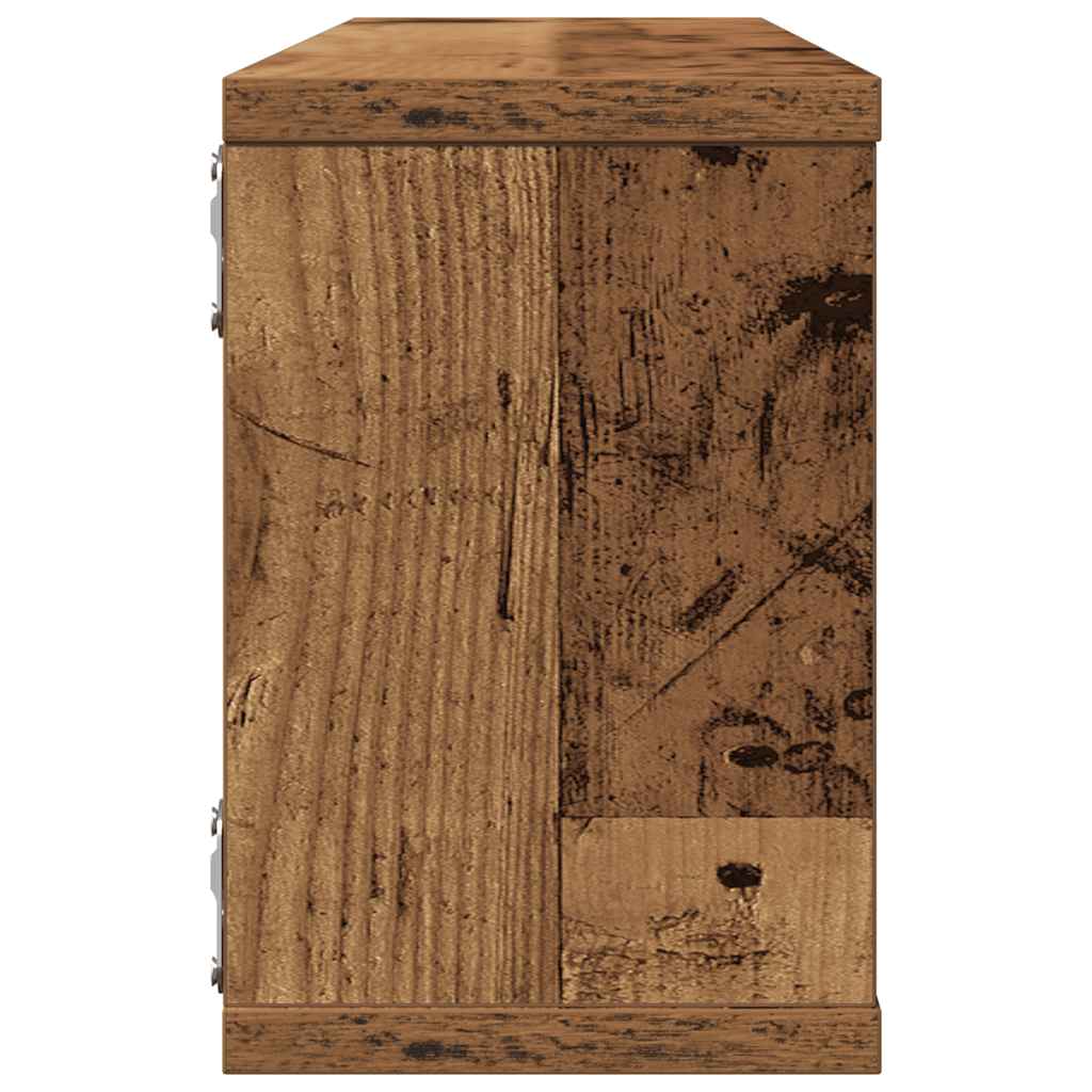 Wall Cube Shelves 4 pcs Old Wood 60x15x23 cm Engineered Wood