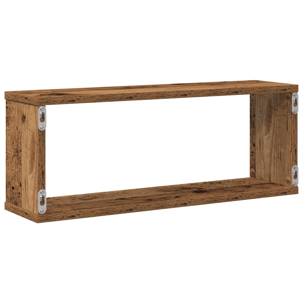 Wall Cube Shelves 4 pcs Old Wood 60x15x23 cm Engineered Wood