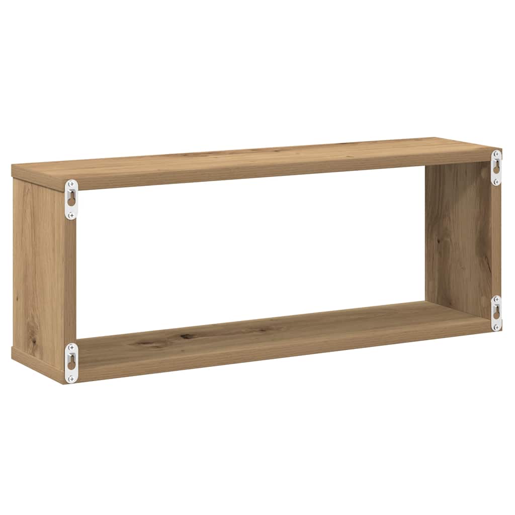 Wall Cube Shelves 2 pcs Artisan Oak 60x15x23 cm Engineered Wood