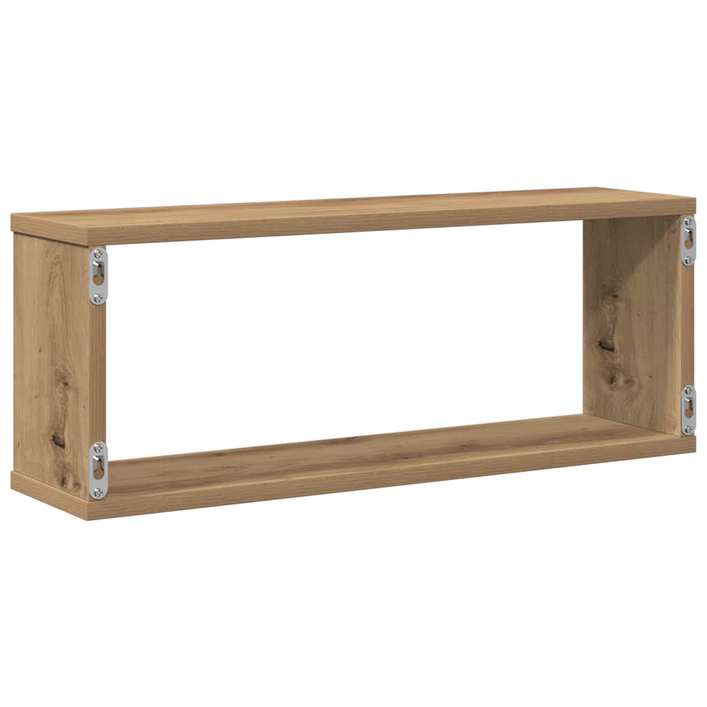 Wall Cube Shelves 4 pcs Artisan Oak 60x15x23 cm Engineered Wood
