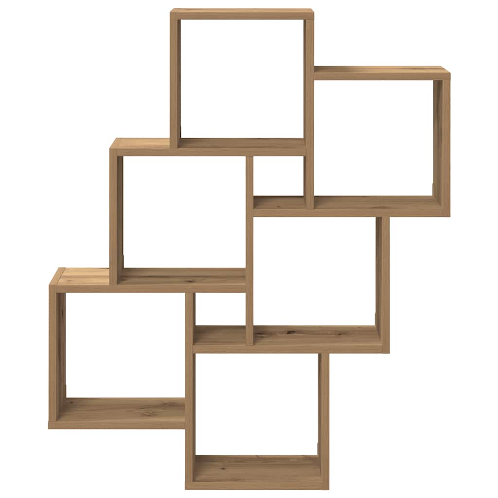 Wall Cube Shelf Artisan Oak 78x15x93 cm Engineered Wood