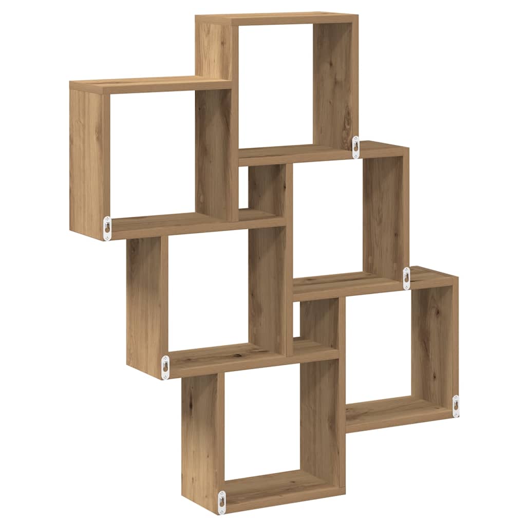 Wall Cube Shelf Artisan Oak 78x15x93 cm Engineered Wood