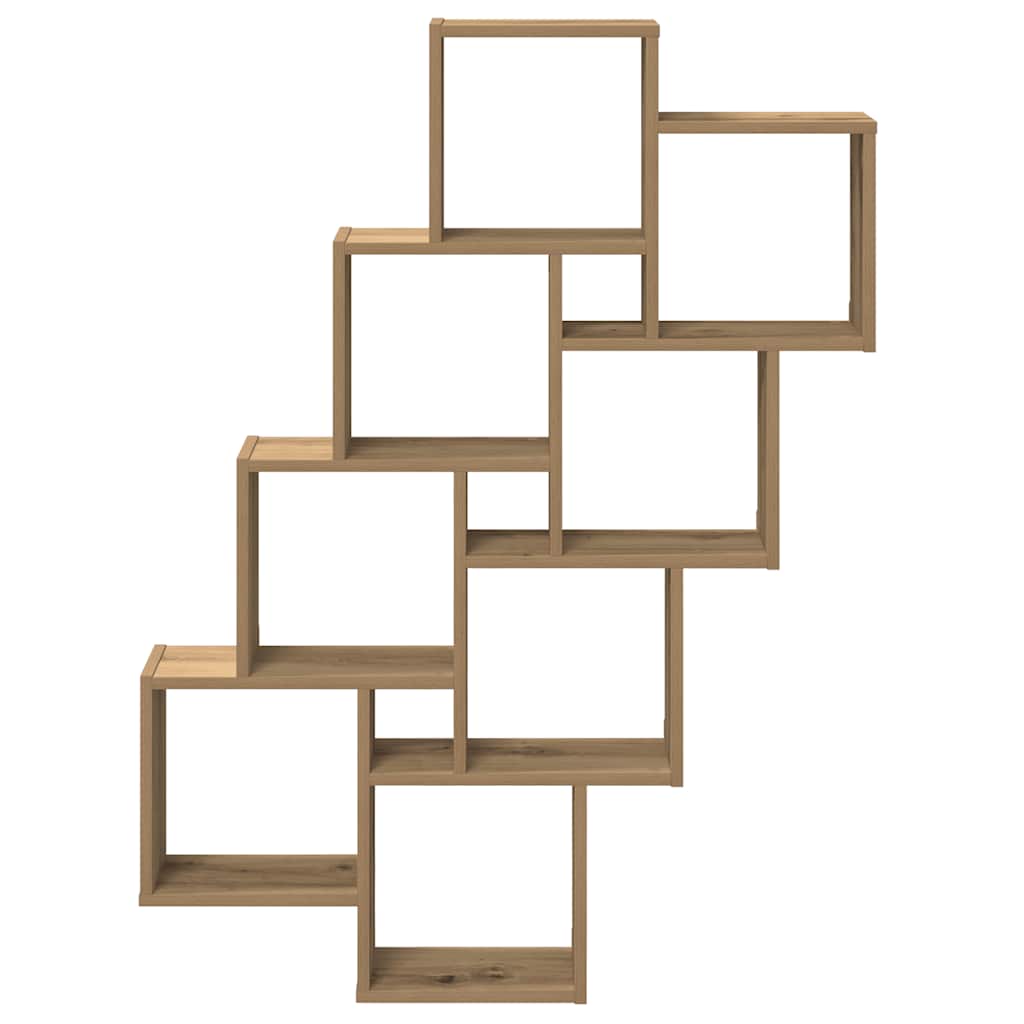 Wall Cube Shelf Artisan Oak 90x15x119.5 cm Engineered Wood