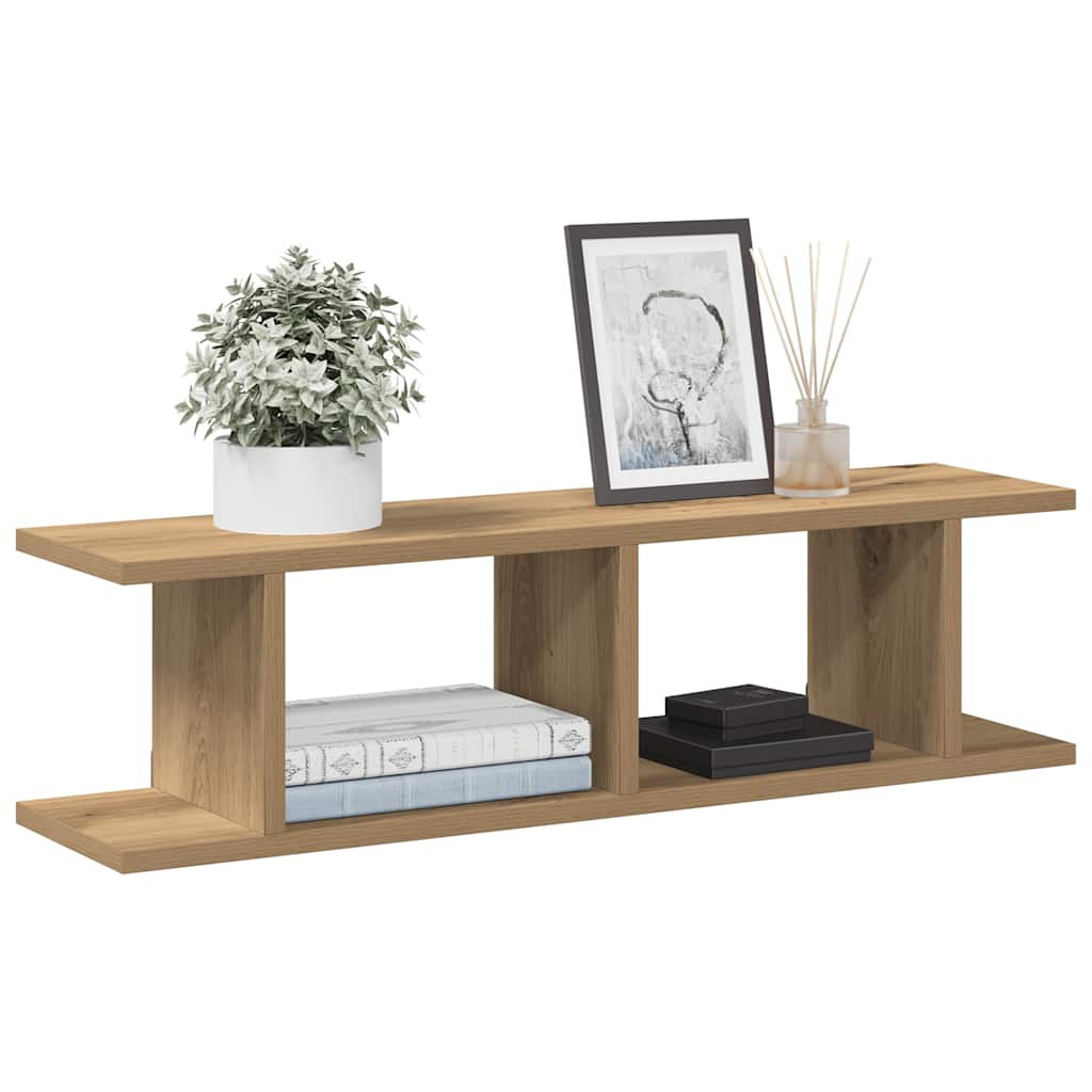 Wall Shelves 2 pcs Artisan Oak 75x18x20 cm Engineered Wood