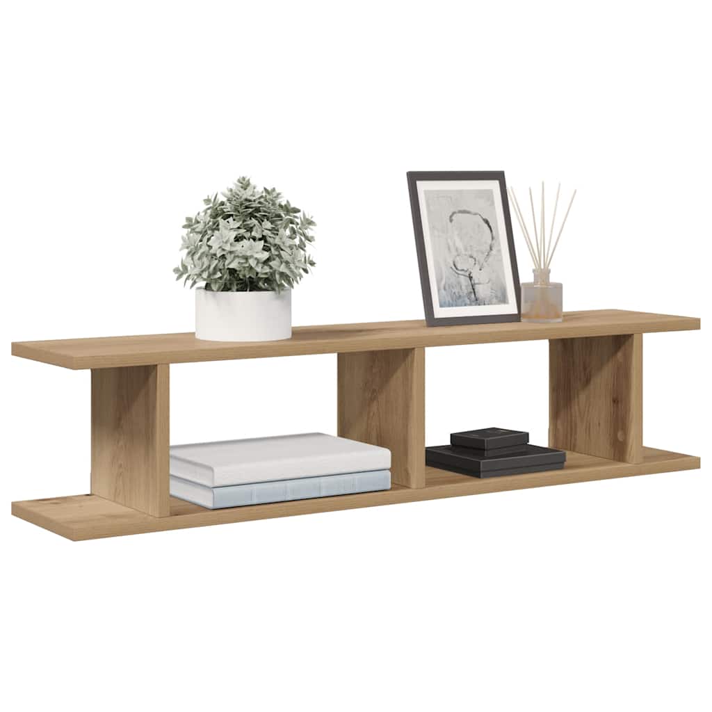 Wall Shelves 2 pcs Artisan Oak 90x18x20 cm Engineered Wood