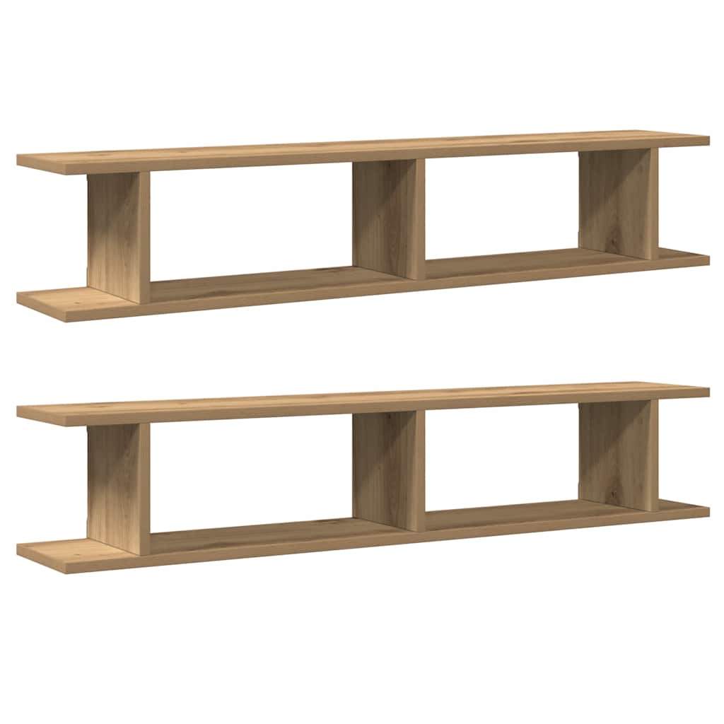Wall Shelves 2 pcs Artisan Oak 105x18x20 cm Engineered Wood