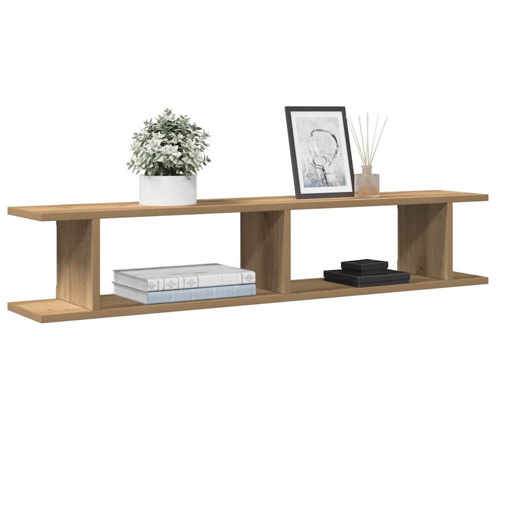 Wall Shelves 2 pcs Artisan Oak 105x18x20 cm Engineered Wood