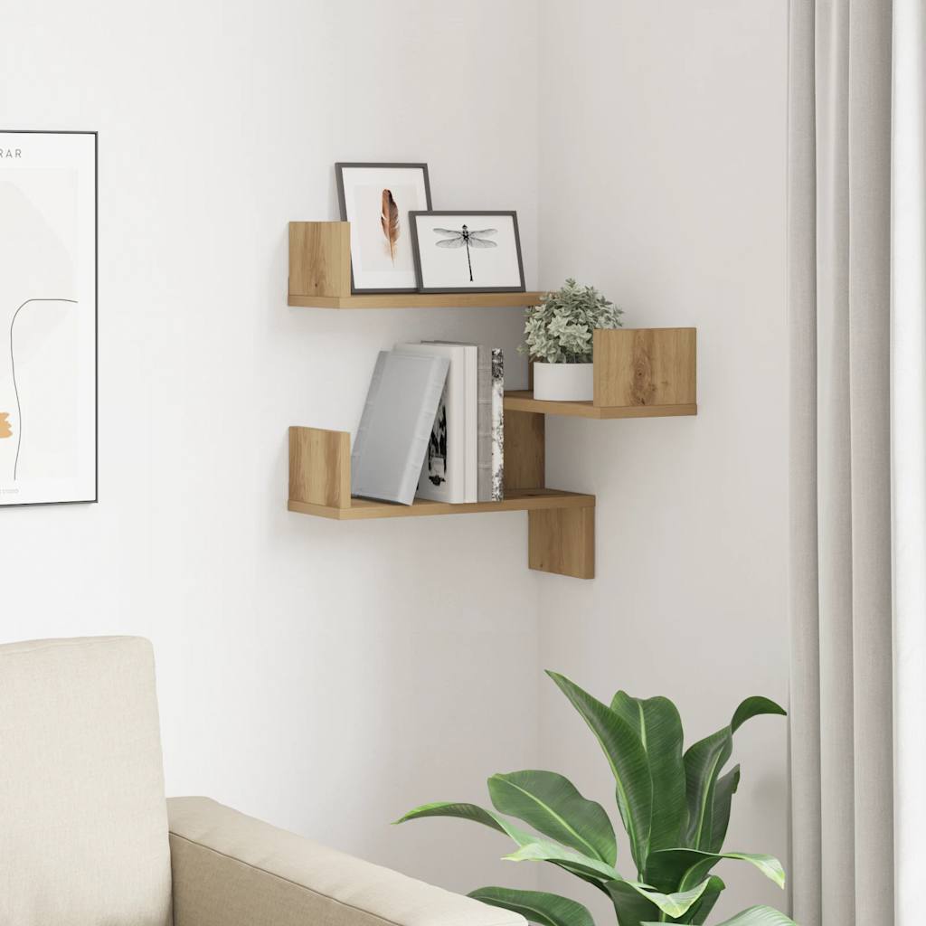 Wall Corner Shelf Artisan Oak 40x40x49,5 cm Engineered Wood