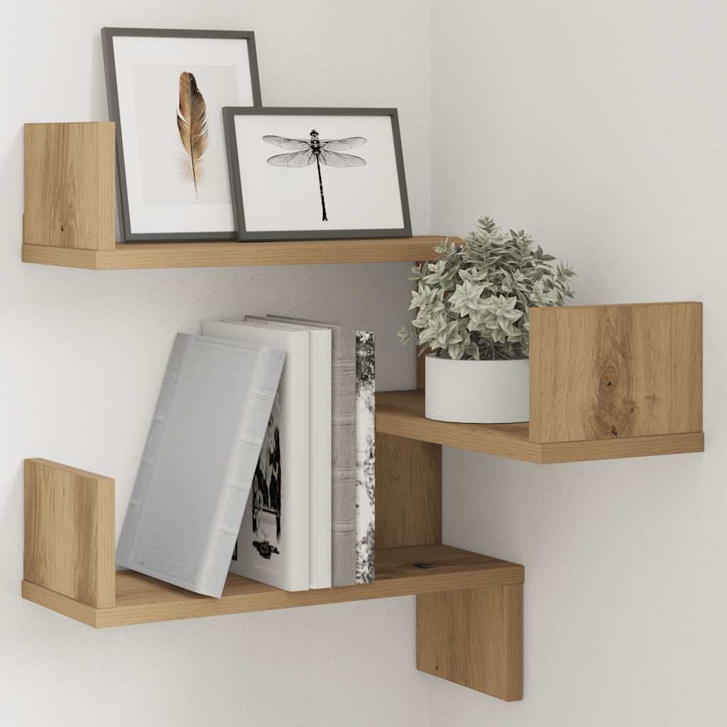 Wall Corner Shelf Artisan Oak 40x40x49,5 cm Engineered Wood