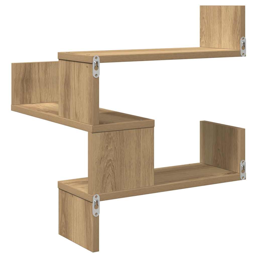 Wall Corner Shelves 2 pcs Artisan Oak 40x40x49,5 cm Engineered Wood