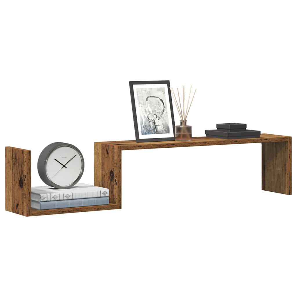 Wall Shelves 2 pcs Old Wood 100x15x20 cm Engineered Wood