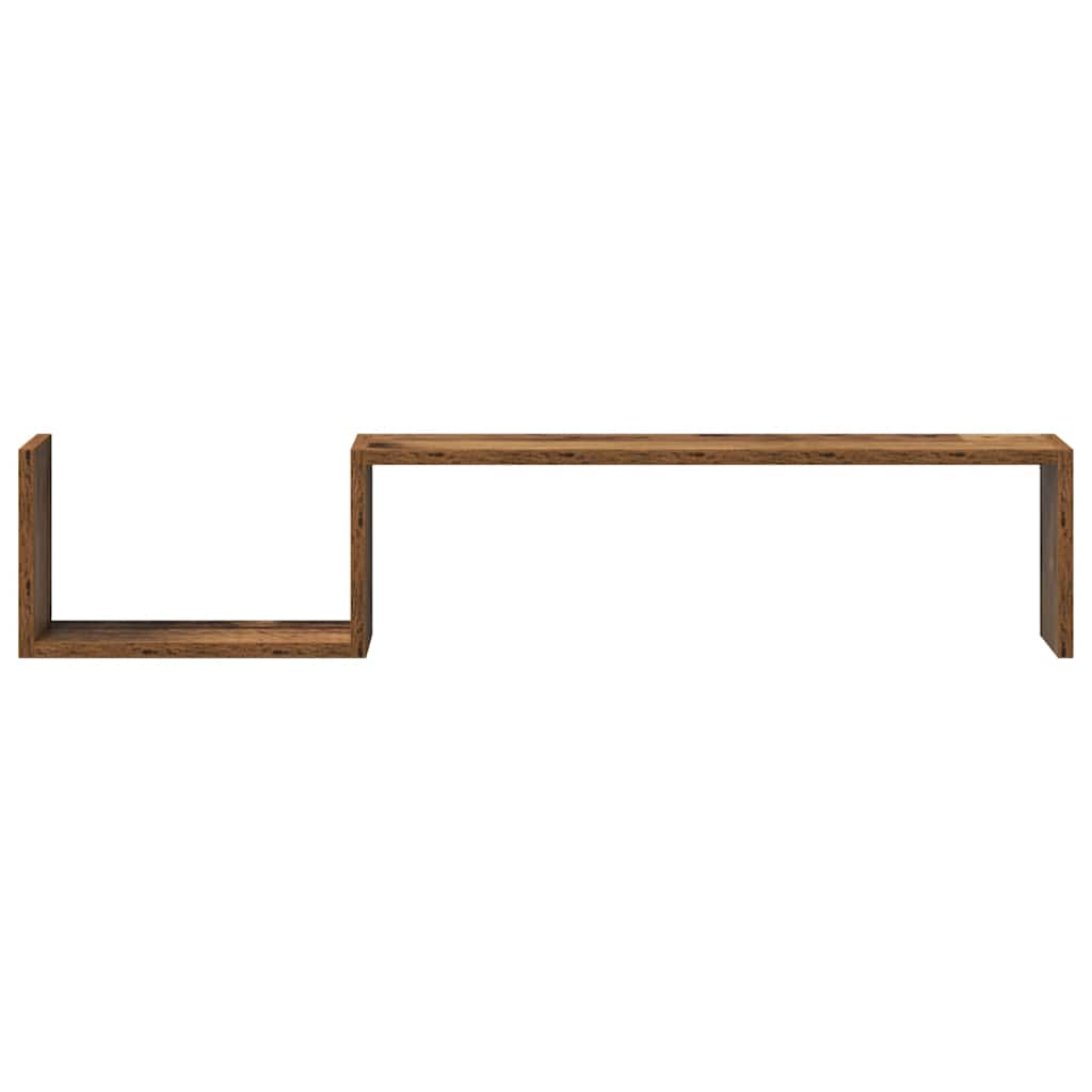Wall Shelves 2 pcs Old Wood 100x15x20 cm Engineered Wood