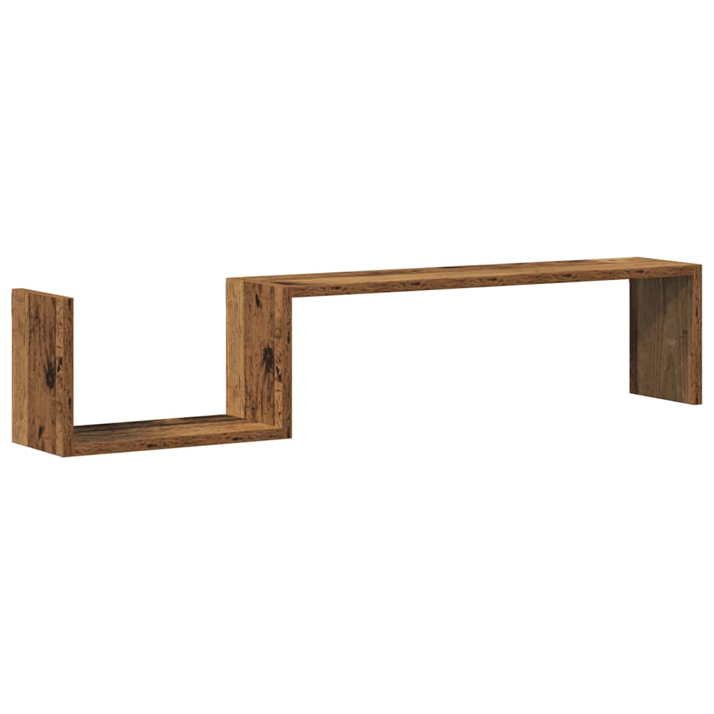 Wall Shelves 2 pcs Old Wood 100x15x20 cm Engineered Wood