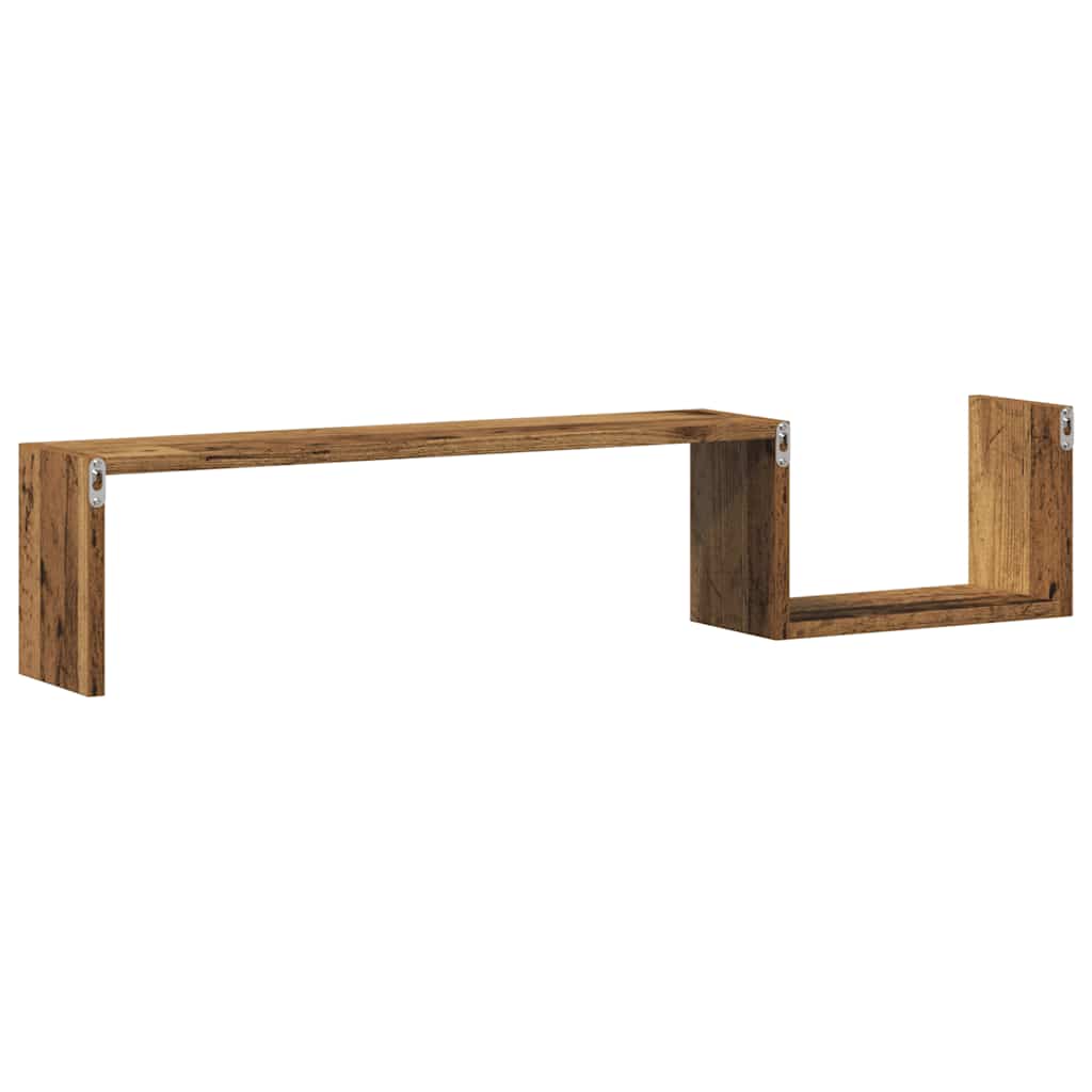 Wall Shelves 2 pcs Old Wood 100x15x20 cm Engineered Wood