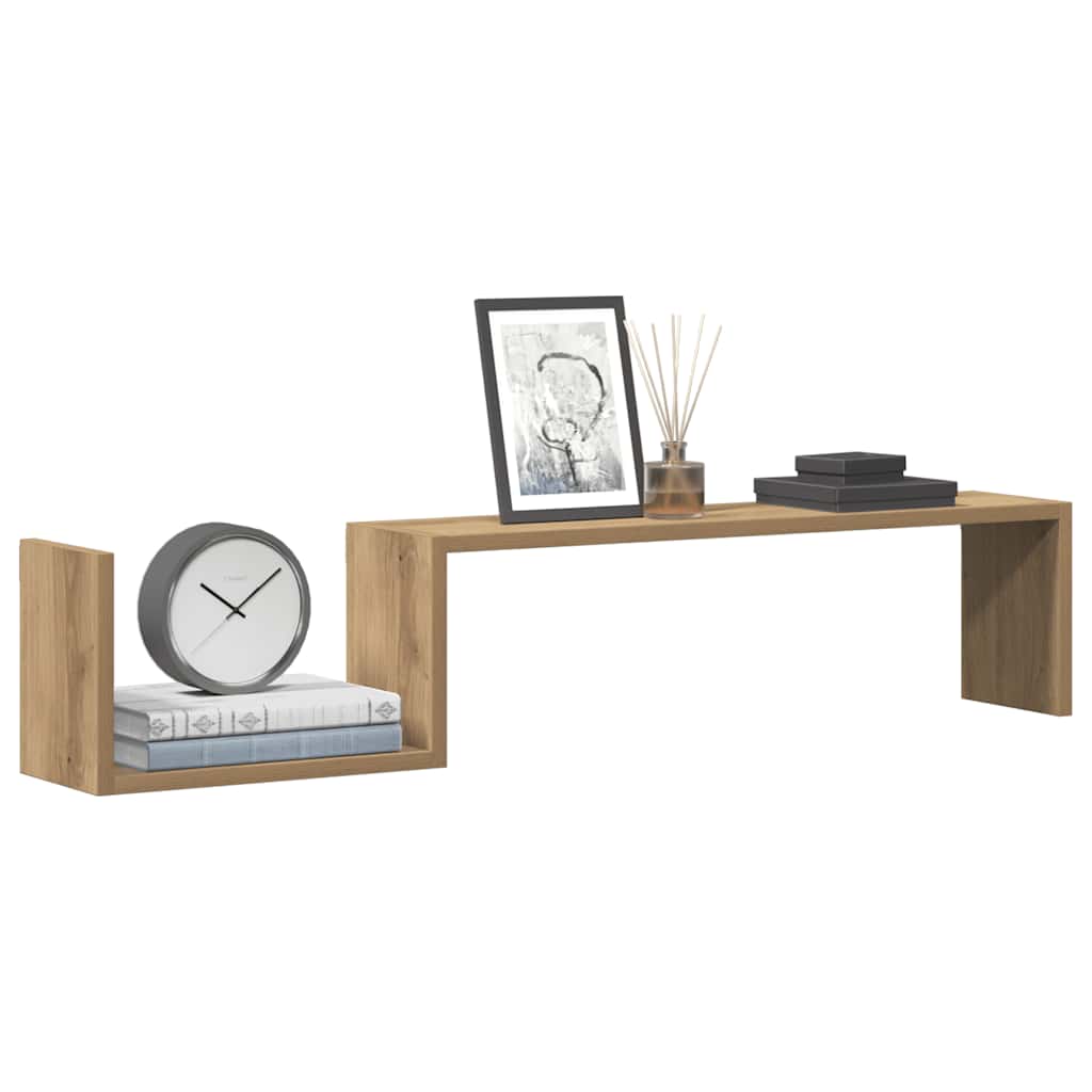 Wall Shelves 2 pcs Artisan Oak 100x15x20 cm Engineered Wood