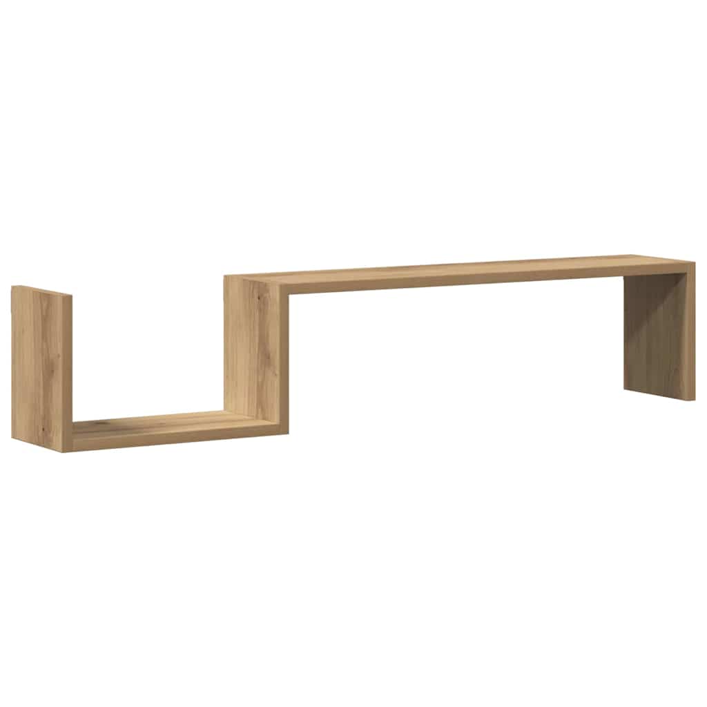 Wall Shelves 2 pcs Artisan Oak 100x15x20 cm Engineered Wood