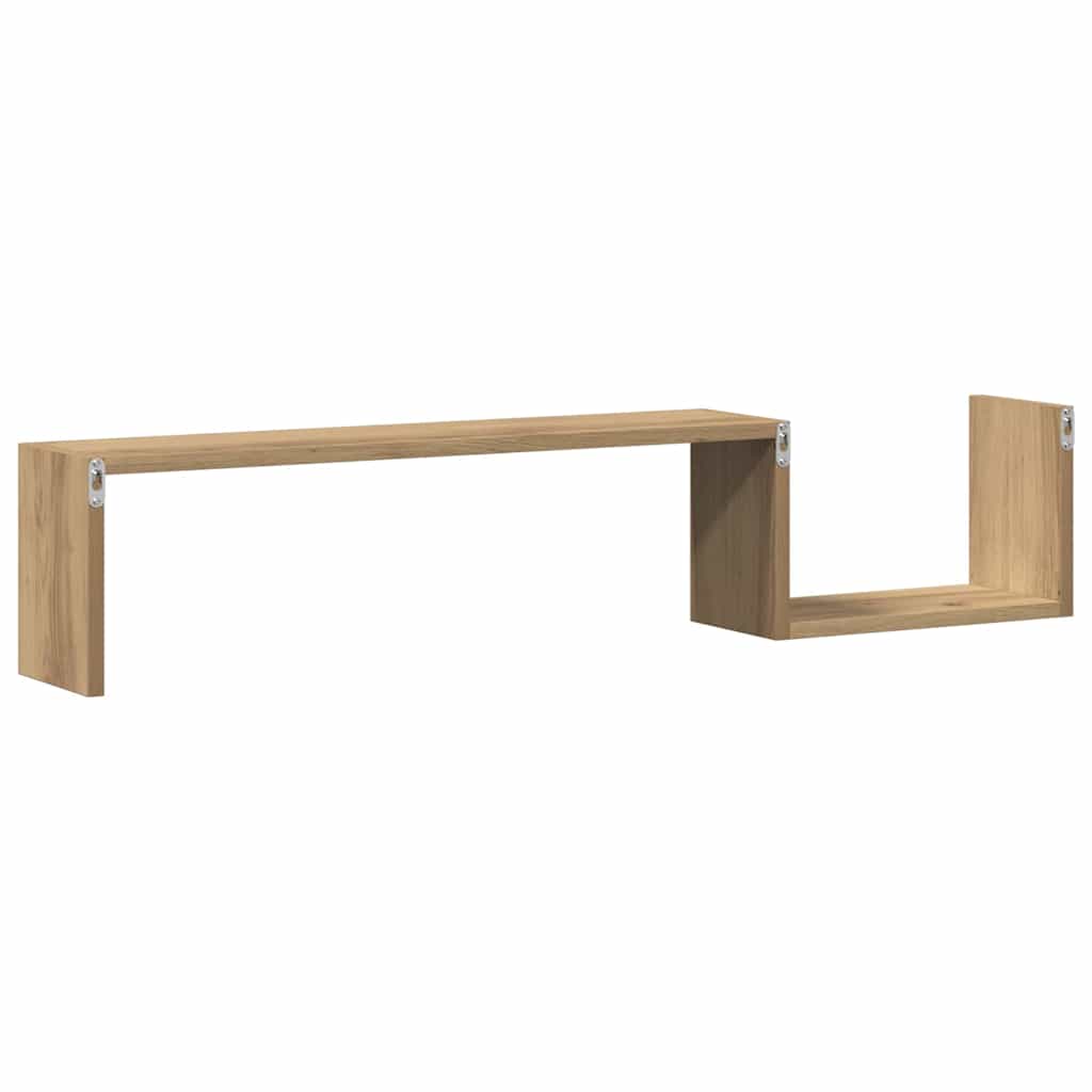 Wall Shelves 2 pcs Artisan Oak 100x15x20 cm Engineered Wood
