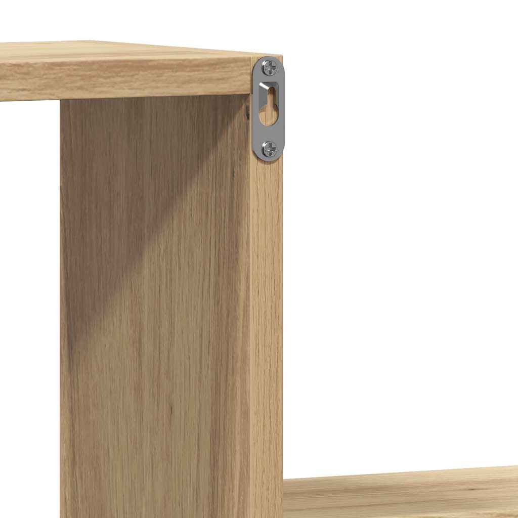 Wall Shelves 2 pcs Artisan Oak 100x15x20 cm Engineered Wood