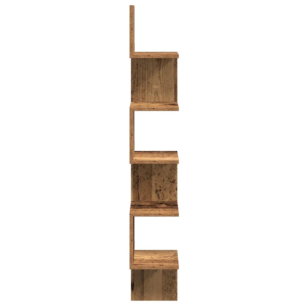 Wall Corner Shelf Old Wood 20x20x127,5 cm Engineered Wood