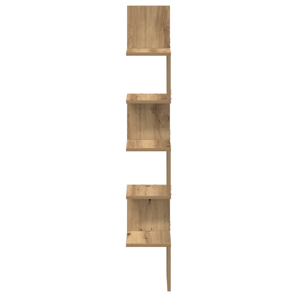 Wall Corner Shelf Artisan Oak 20x20x127.5 cm Engineered Wood