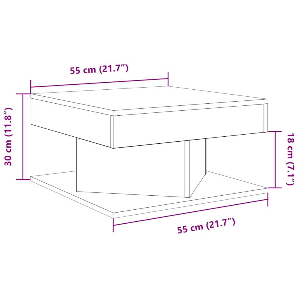 Coffee Table Artisan Oak 55x55x30 cm Engineered Wood