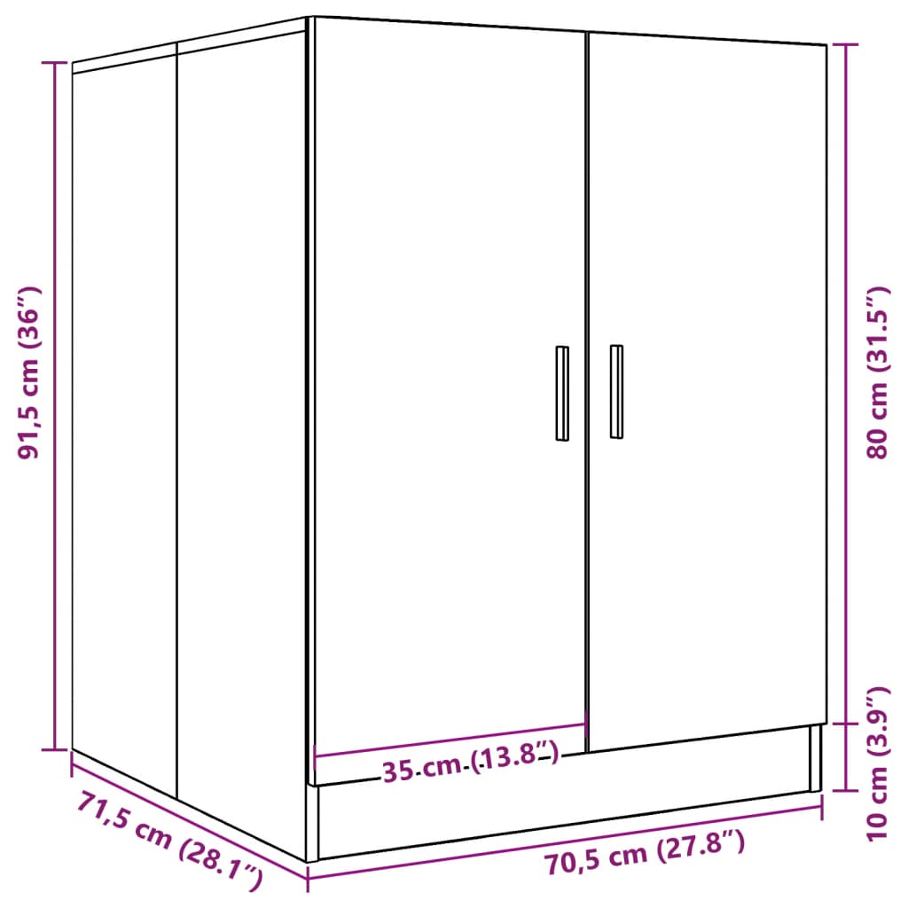 vidaXL Washing Machine Cabinet Concrete Grey 70.5x71.5x91.5 cm